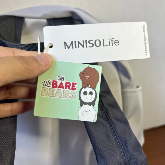 Miniso Cartoon Network We Bare Bears Collection 5.0 Backpack Gray Panda Pan Pan - Picture 2 of 10